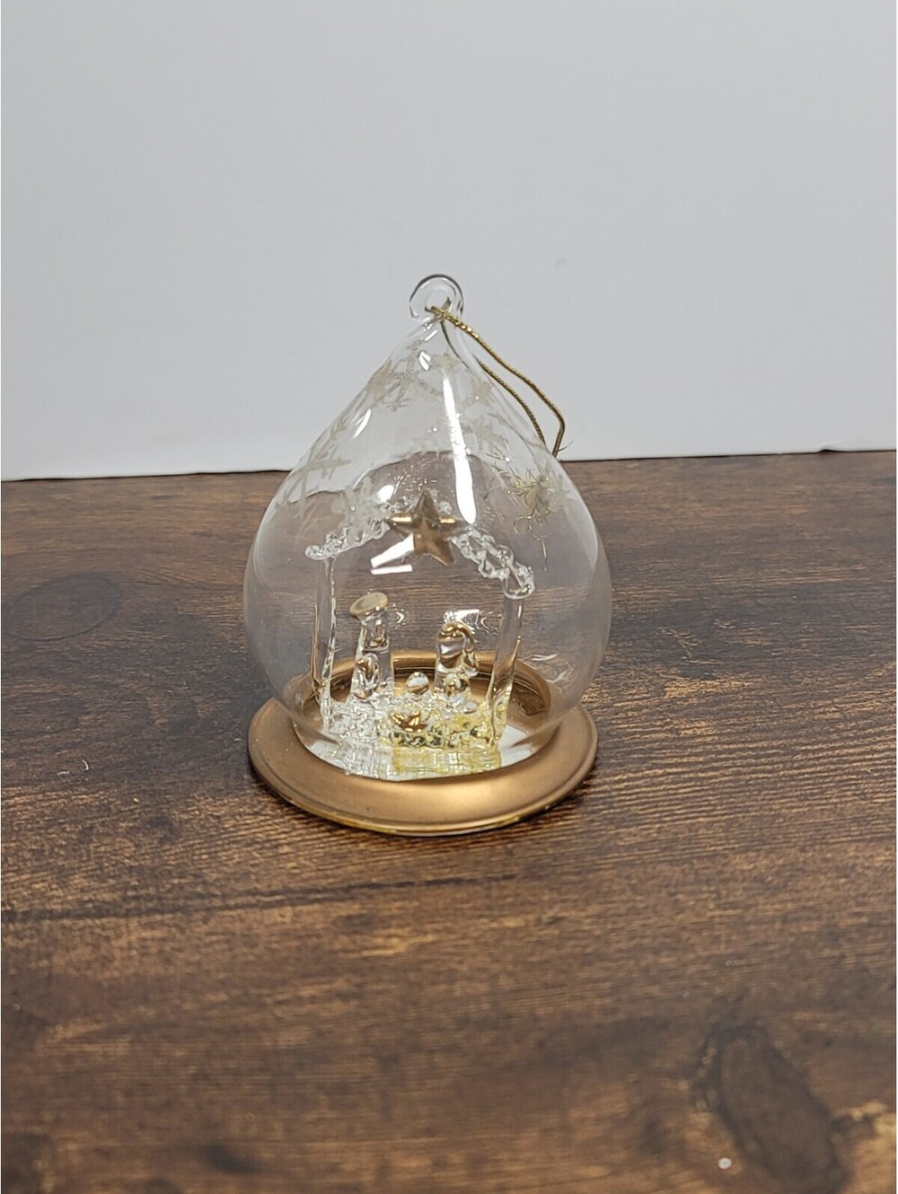 Glass Globe With Nativity Scene Christmas Ornament
